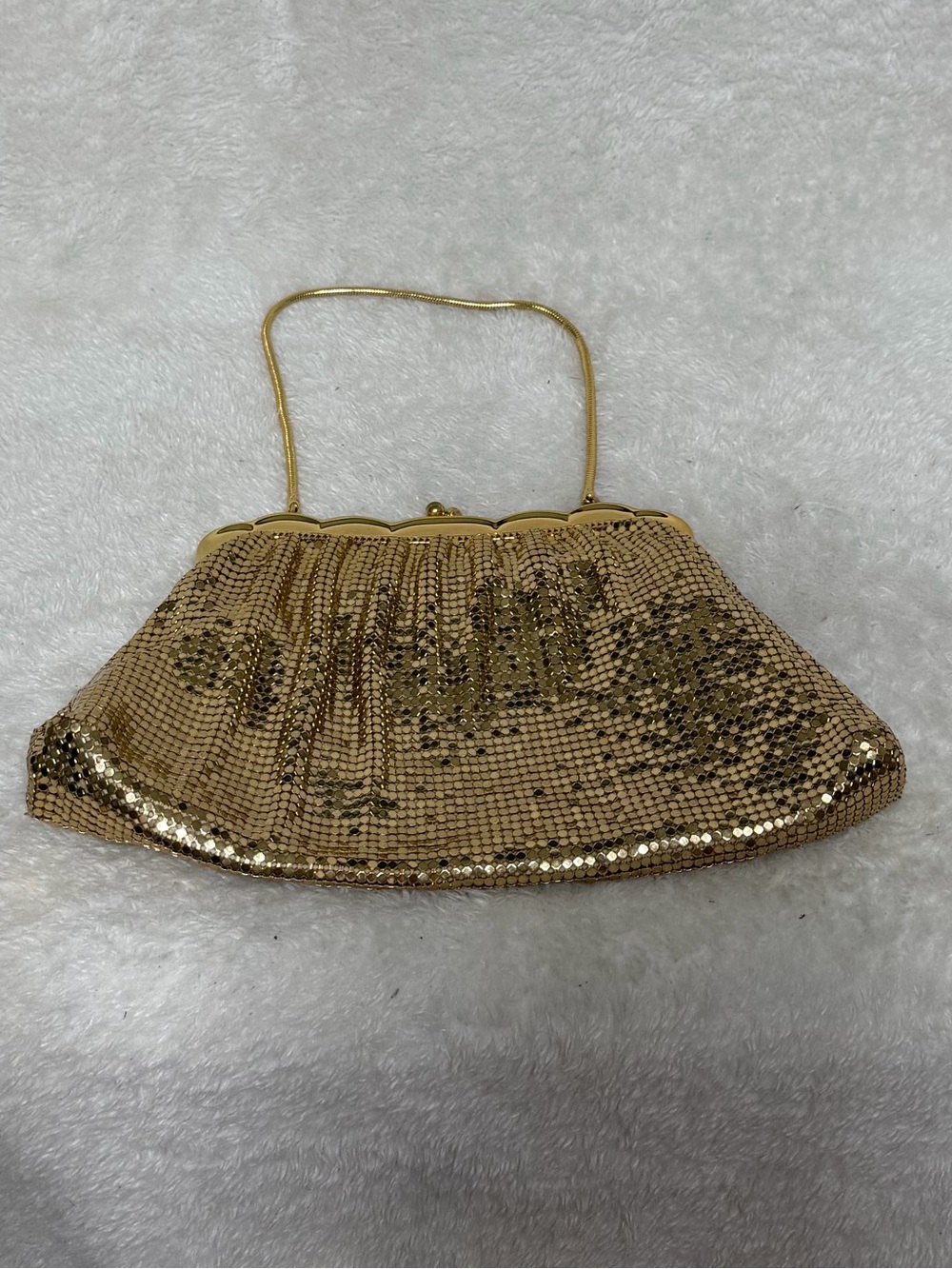 Whiting and Davis Gold Mini Handbag Vintage - Picture 2 of 11